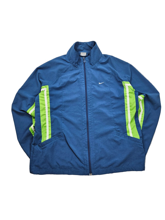 Nike Trackjacke von Akivintage, große Größe L, sportive Jacke mit Reißverschluss und Nike-Logo auf der Brust.