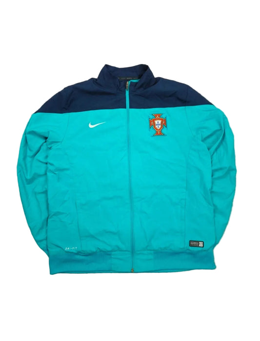 Portugal Nike Trainingsjacke in L, schwarze Sportjacke mit weißen Nike- und Portugal-Details, bequemes Material, sportliches Design