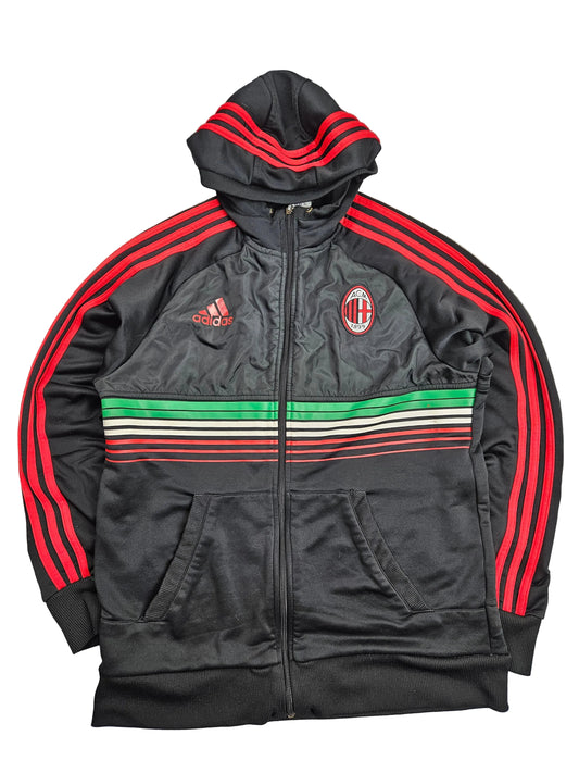 Adidas Ac Milan Trackjacket für Männer in schwarzen und roten Farben, leichtes Sport- und Trainingsjacke